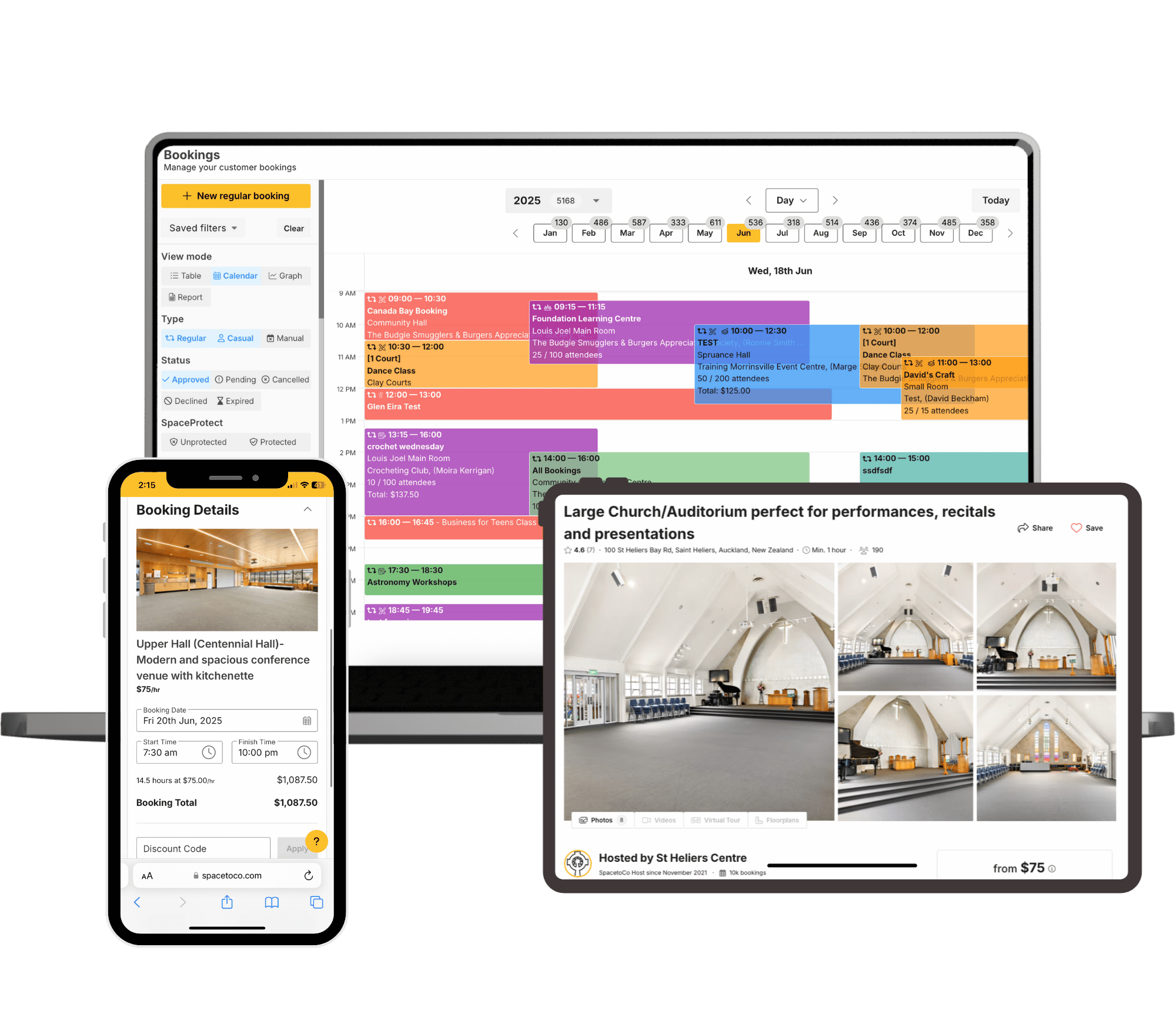 SpacetoCo on device (community centre)