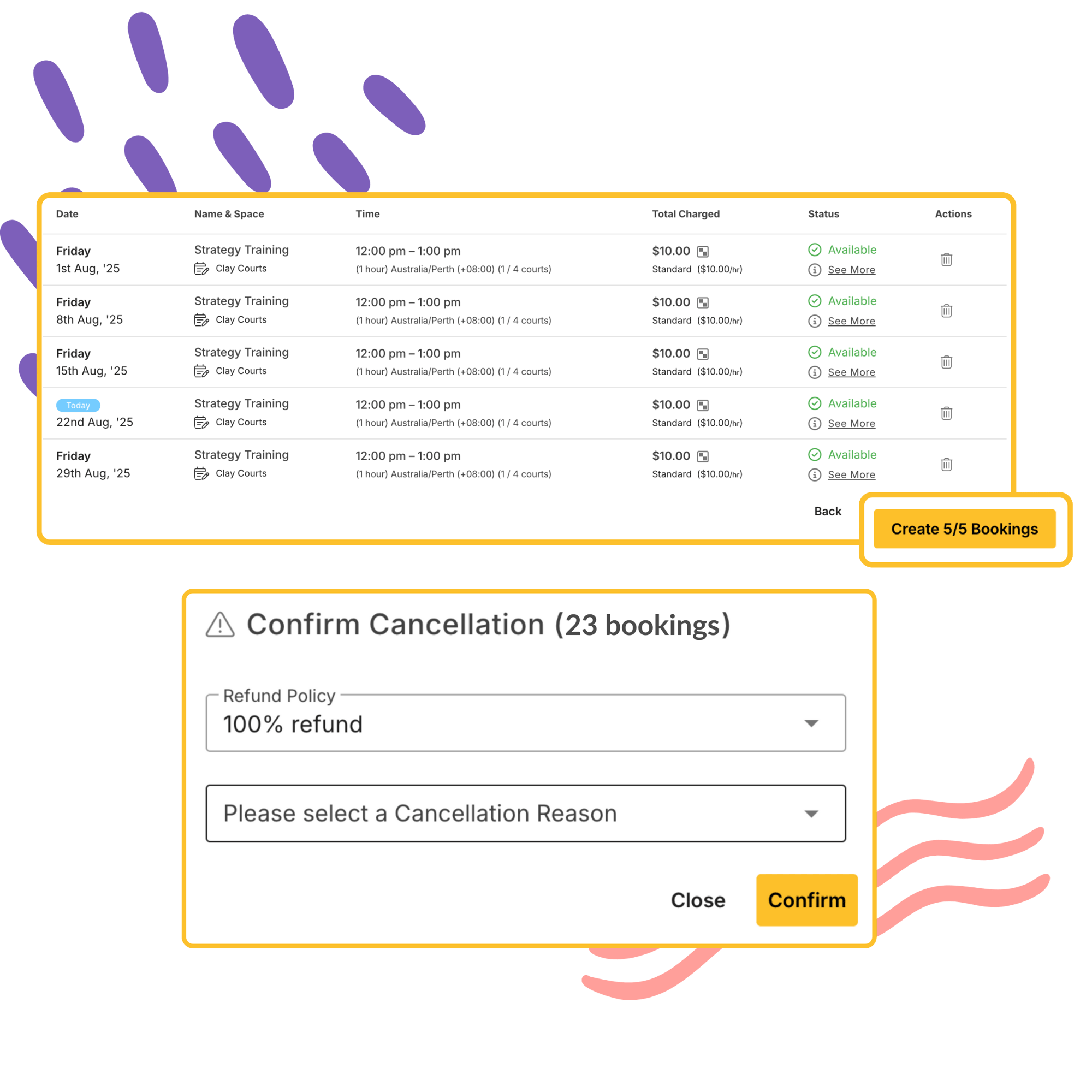 Bulk Bookings Feature