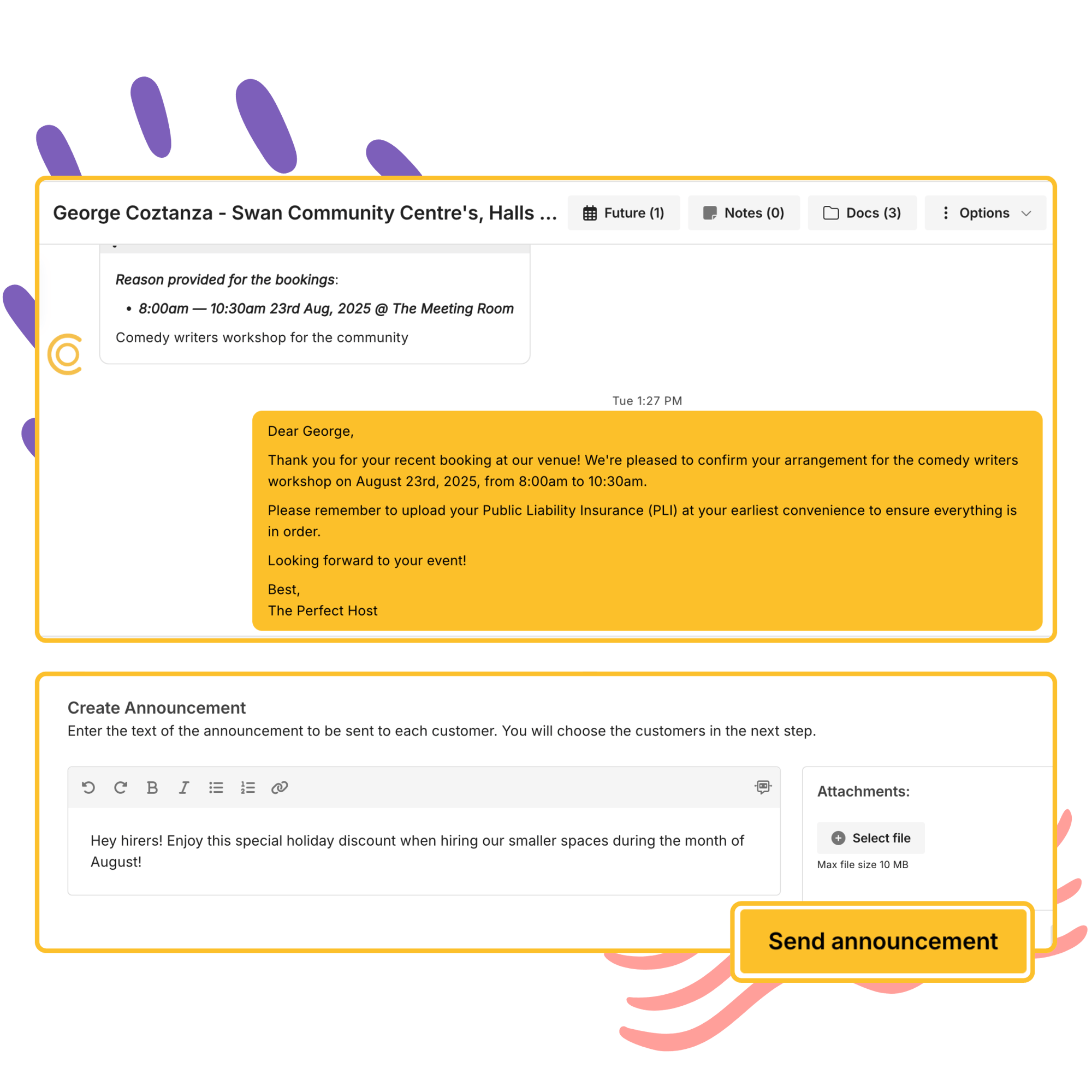 Messages & Announcements Feature
