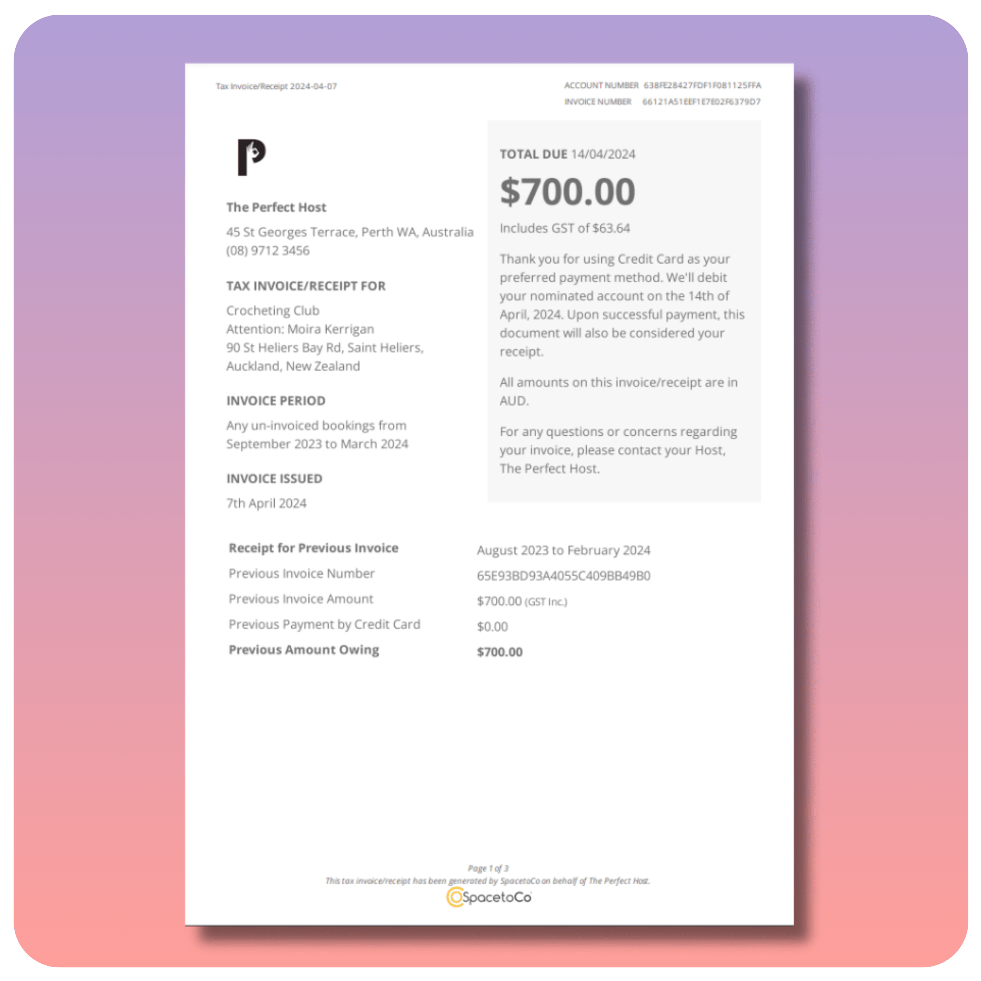 Reconciliation & Financial Reporting - Monthly Payout Invoice