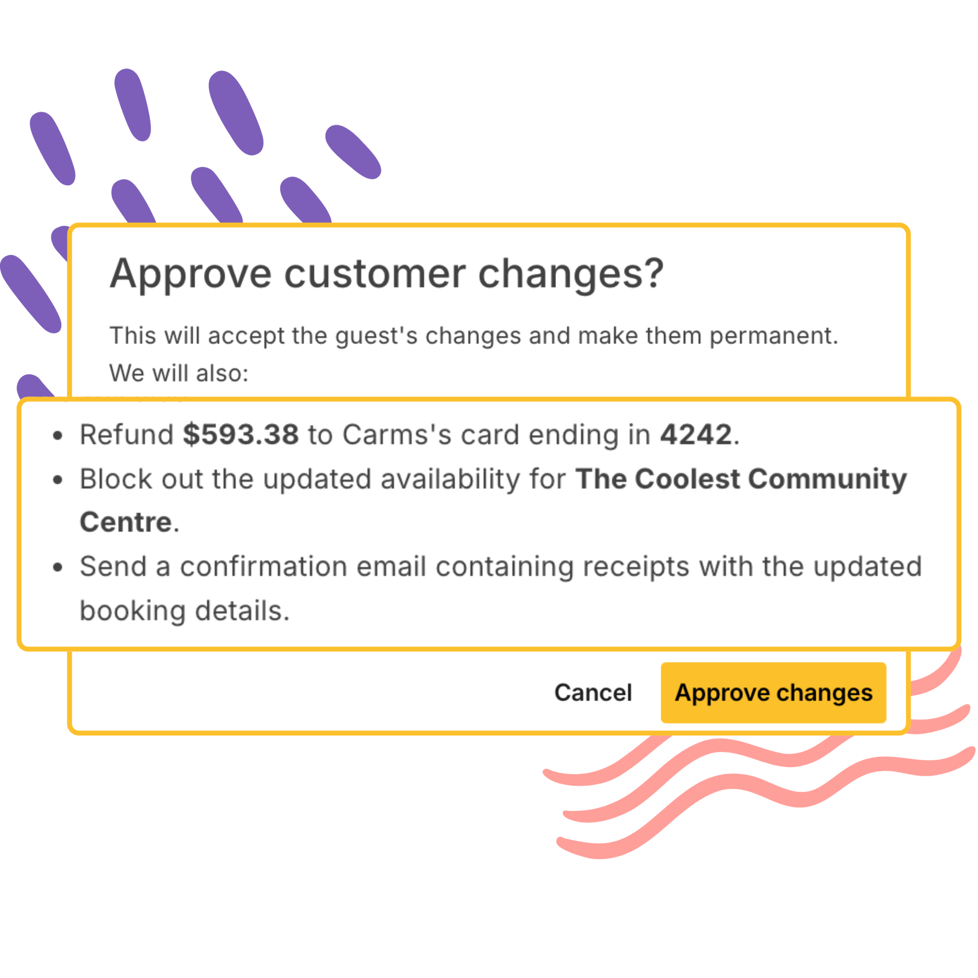 Refunds and booking change request feature