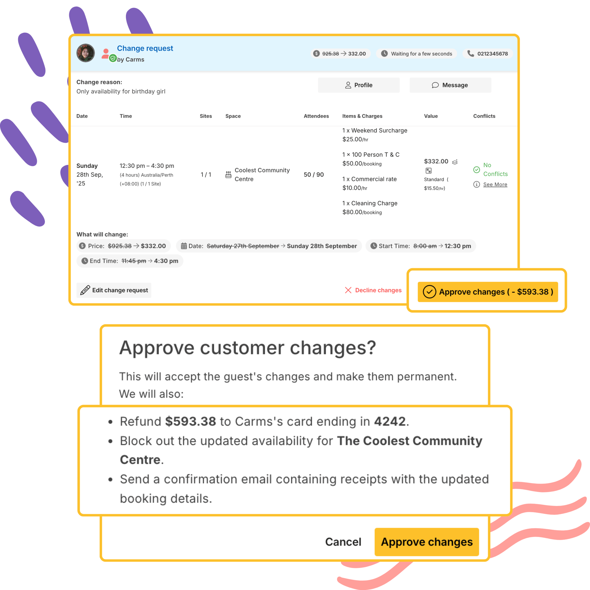 Refunds and booking change request