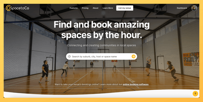 SpacetoCo homepage