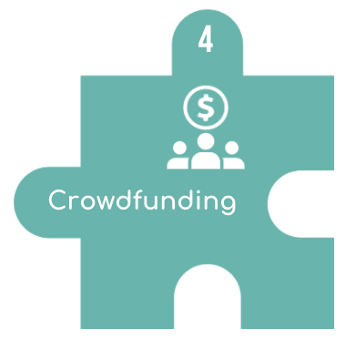SpacetoCo puzzle piece graphic representing crowdfunding as a venue funding strategy.