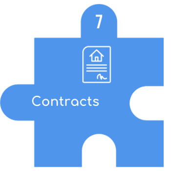 SpacetoCo puzzle piece graphic highlighting long-term contracts for venue booking revenue.