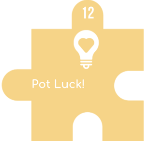 SpacetoCo puzzle piece graphic representing pot luck and creative funding ideas for venue management.