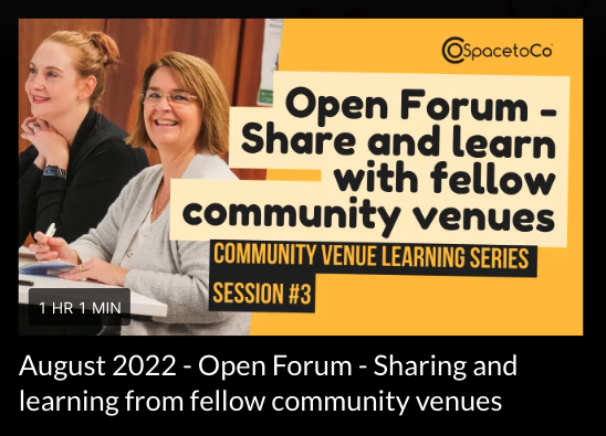 Learn from other venues webinar Learn from other venues webinar